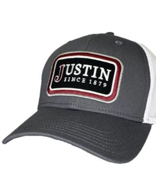 Justin Men's Logo Embroidered Patch Mesh Back Cap