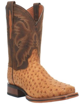 Dan Post Men's Kershaw Exotic Ostrich Skin Western Boots - Broad Square Toe