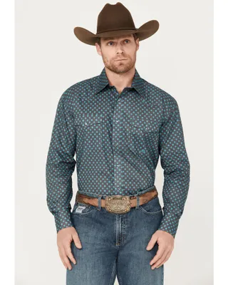 Roper Men's Amarillo Geo Print Long Sleeve Pearl Snap Western Shirt