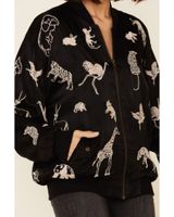 Johnny Was Women's Fauna Over-Sized Bomber Jacket