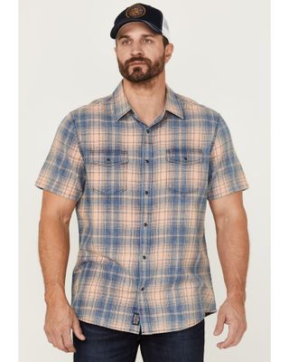 Flag & Anthem Men's Desert Son Griffin Vintage Large Plaid Short Sleeve Snap Western Shirt