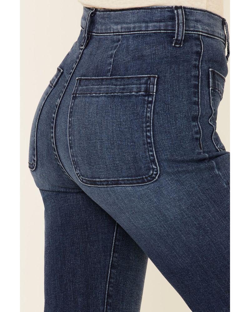 Sneak Peek Women's High Rise Wide Flare Jeans