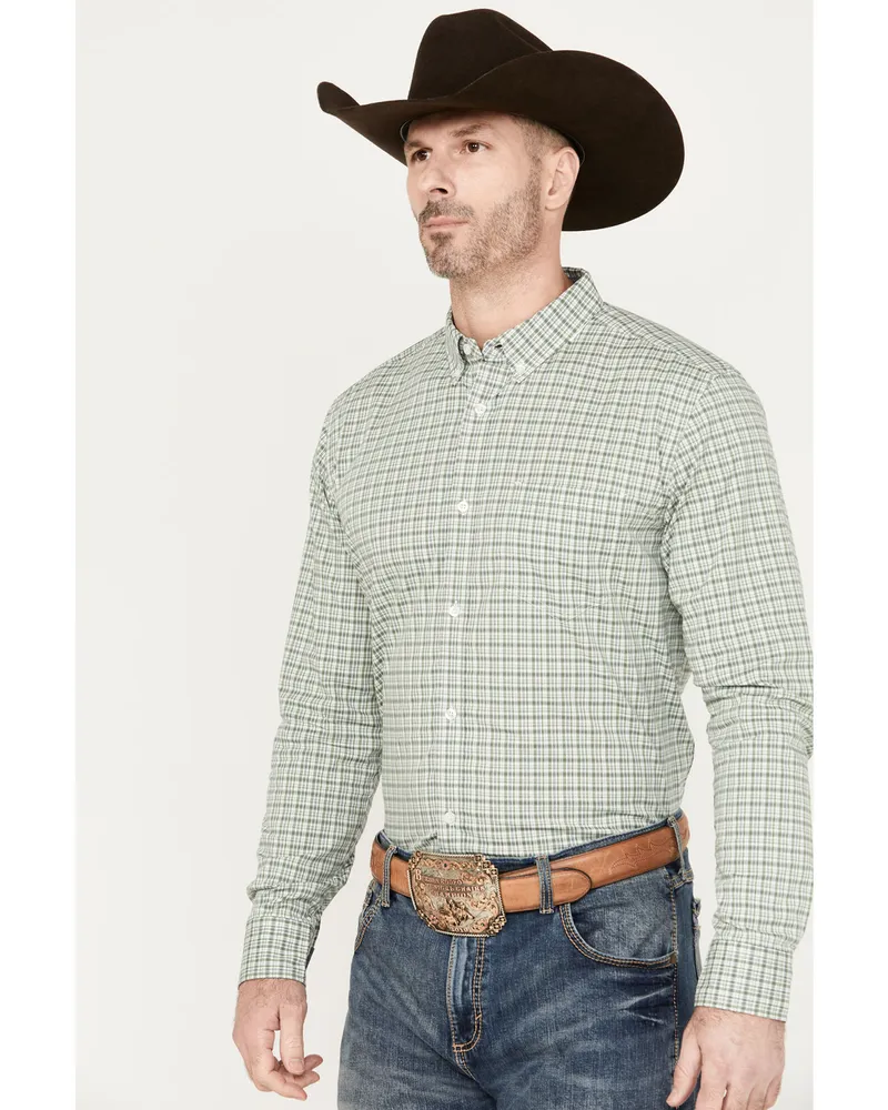 Cody James Men's Plaid Print Long Sleeve Button Down Western Shirt - Big