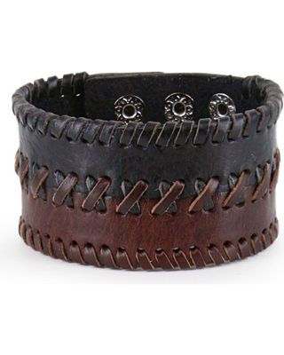 Moonshine Spirit Men's Braided Leather Cuff