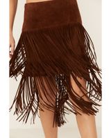 Stetson Women's Brown Fringe Suede Skirt