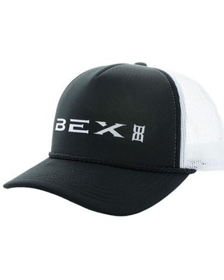 Bex Men's Black & White Base Foam Logo Mesh-Back Trucker Cap