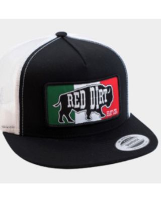 Red Dirt Hat Men's Mexican Flag Patch Mesh Back Ball Cap