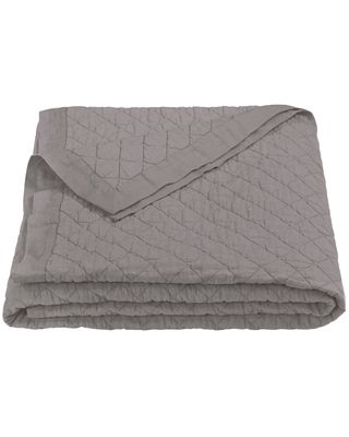 HiEnd Accents Diamond Pattern Grey Linen Full/Queen Quilt