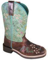 Smoky Mountain Girls' Wildflower Western Boots - Broad Square Toe