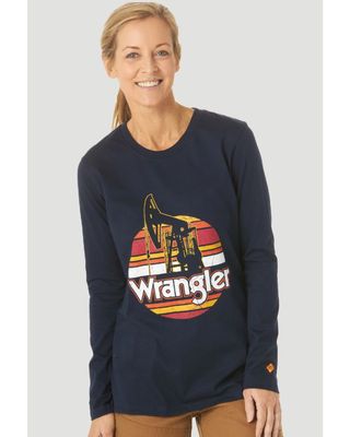 Wrangler FR Women's Oil Rig Graphic Long Sleeve Work T-Shirt