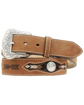 Nocona Buffalo Nickel Concho Leather Belt