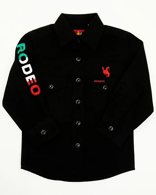 Rodeo Clothing Boys' Mexico Long Sleeve Snap Western Shirt