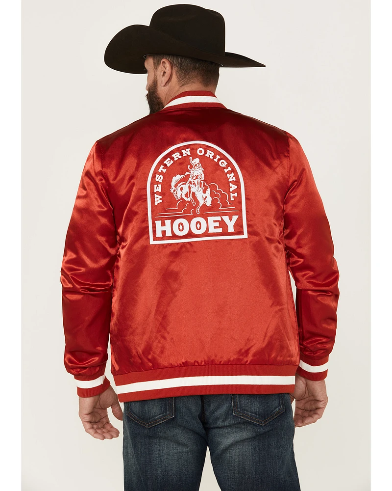 Hooey Men's Logo Shiny Bomber Varsity Jacket