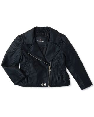 Urban Republic Infant-Girls' Quilted Faux Leather Ruffle Moto Jacket
