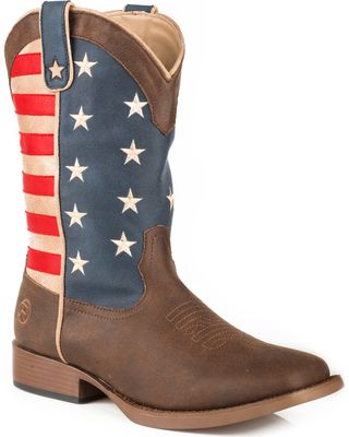 Roper Boys' American Patriot Western Boots - Square Toe
