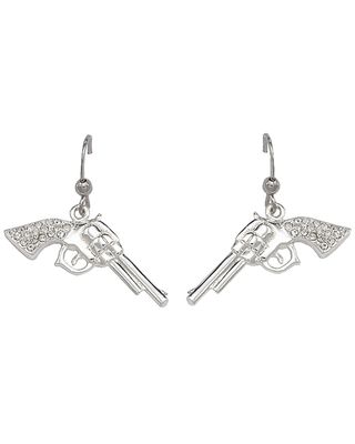 Montana Silversmiths Women's Rhinestone Pistol Hook Earrings