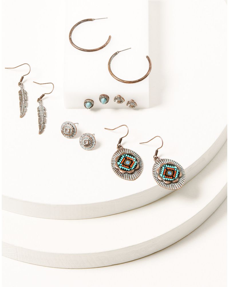 Shyanne Women's Bronze & Turquoise 6-Piece Earrings Set