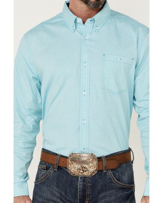 Rank 45 Men's Heeler Textured Solid Long Sleeve Button-Down Western Shirt