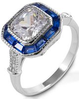 Kelly Herd Women's Asscher Cut Blue Spinel Ring