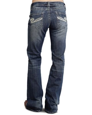 Stetson Women's 816 Fit White "S" Stitch Bootcut Jeans