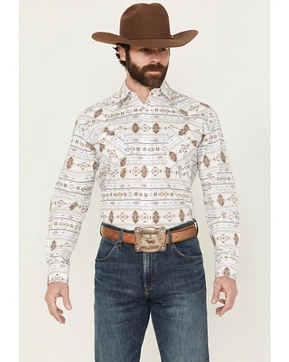 Panhandle Men's Southwestern Striped Long Sleeve Pearl Snap Western Shirt