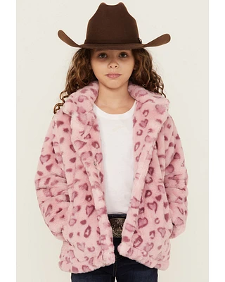 Urban Republic Little Girls' Jaguar Print Faux Fur Jacket