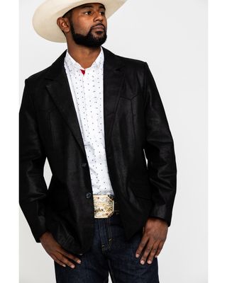 Cody James Men's Black Suede Blazer Jacket - Big & Tall