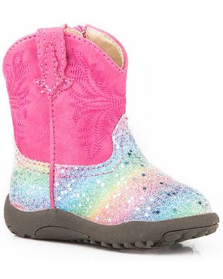 Roper Infant Girls' Glitter Rainbow Poppet Boots - Round Toe