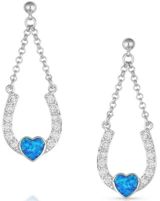 Montana Silversmiths Women's Lucky In Love Heart-Horseshoe Earrings