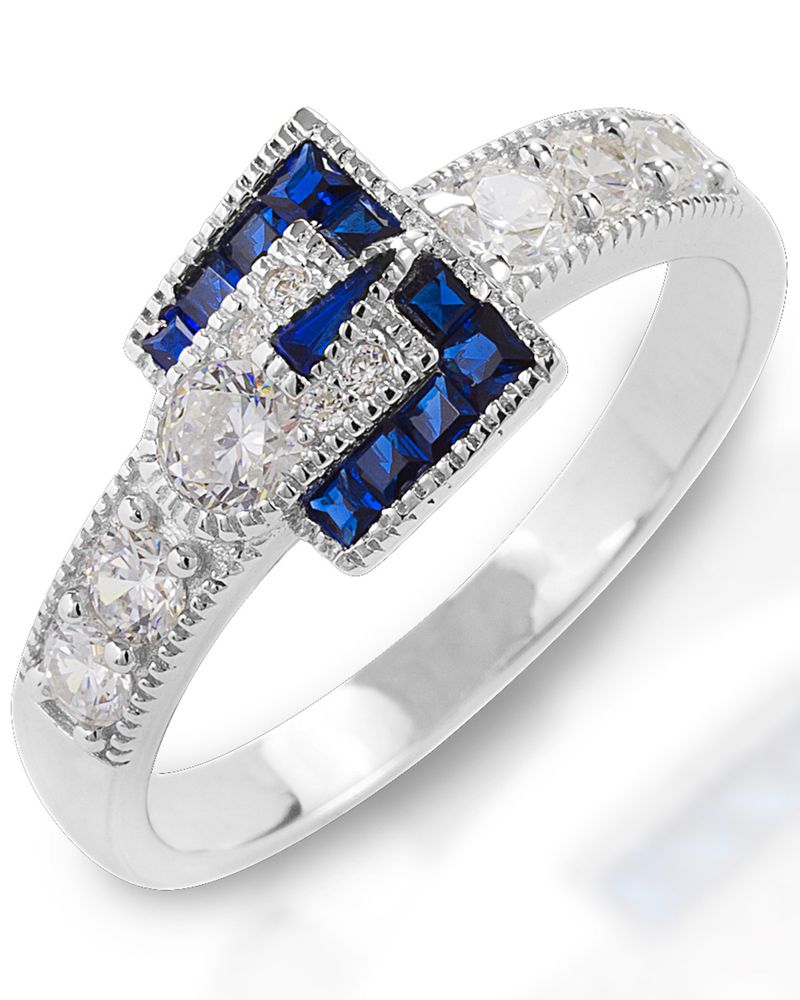 Kelly Herd Women's Blue Spinel Buckle Ring