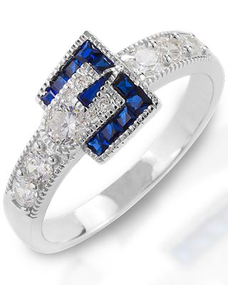 Kelly Herd Women's Blue Spinel Buckle Ring