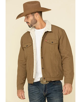 Levi's Men's Tan Sherpa Lined Trucker Jacket