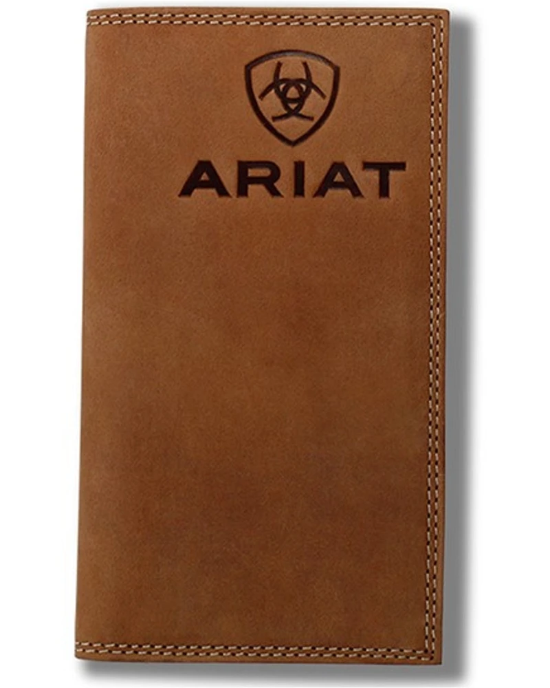 Ariat Men's Embossed Logo Checkbook Wallet