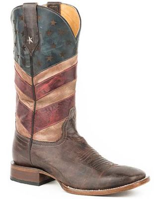Roper Men's Patriotic Hoss Western Boots - Broad Square Toe