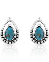 Montana Silversmiths Women's Oyster Turquoise Silver Teardrop Earrings