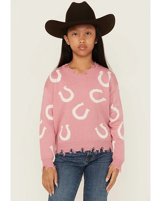 Self Esteem Girls' Horseshoe Sweater