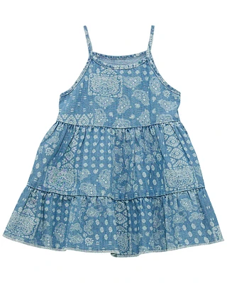 Wrangler Infant Girls' Bandana Print Denim Dress Set - 2 Piece