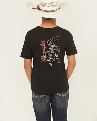 Wrangler Boys' Cowboy Short Sleeve Graphic T-Shirt