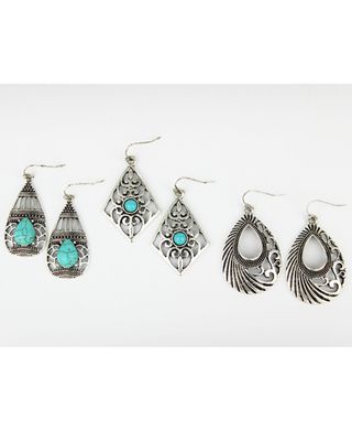 Shyanne Women's 3-Piece Teardrop Turquoise Stone Earrings