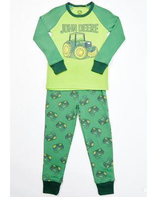 John Deere Toddler Boys' Green Tractor Print PJ Set