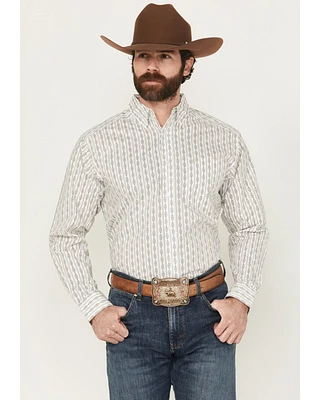 Ariat Men's William Geo Striped Print Long Sleeve Button-Down Western Shirt