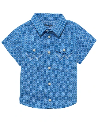 Wrangler Infant Boys' Geo Print Short Sleeve Snap Western Shirt