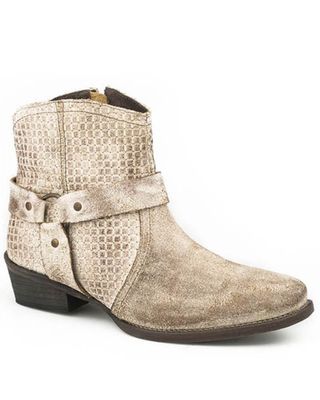 Roper Women's Off White Suede Fashion Booties - Snip Toe