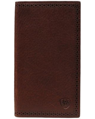 Ariat Men's Rodeo Bi-Fold Leather Checkbook Cover Wallet