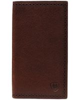 Ariat Men's Rodeo Bi-Fold Leather Checkbook Cover Wallet