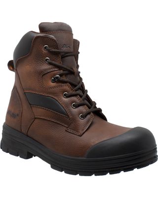 AdTec Men's 8" Waterproof Brown Leather Work Boots - Composite Toe