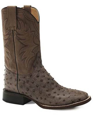 Roper Men's All Ostrich Western Boots - Broad Square Toe
