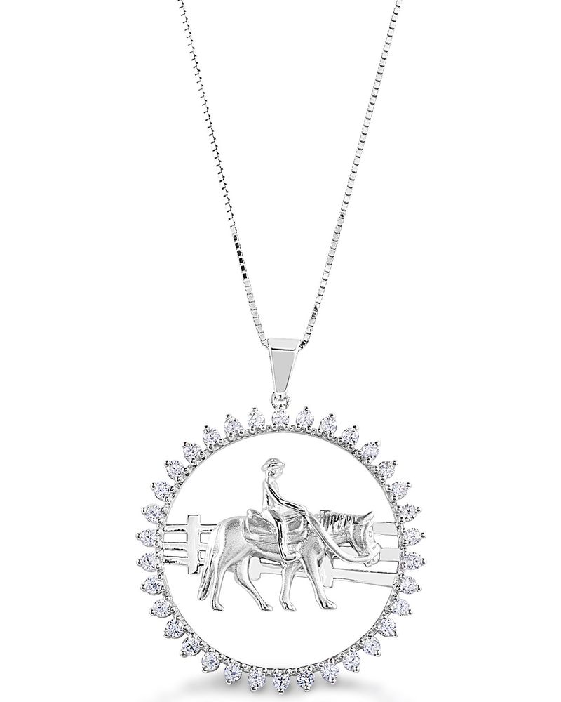 Kelly Herd Women's Stone Circle Ranch Horse Pendant Necklace