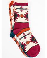 Shyanne Women's Southwestern Print Crew Socks - 3-Pack