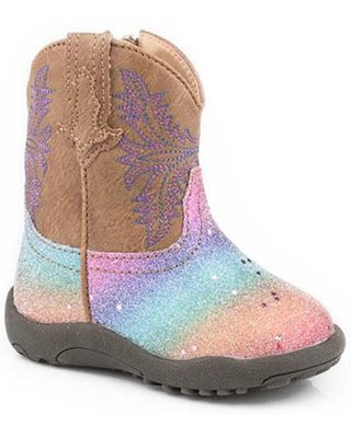Roper Infant Girls' Glitter Rainbow Poppet Boots - Round Toe